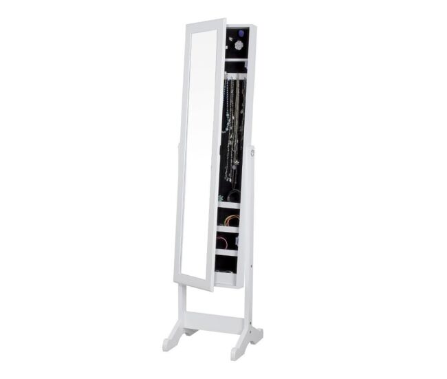 Caixa de joias com espelho mdf blanc 145x36,5x 34,5cm