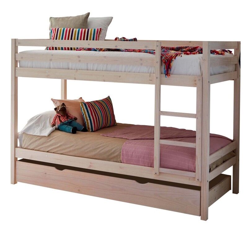 Beliche + cama elevável madeira blanc lavado 90x190cm