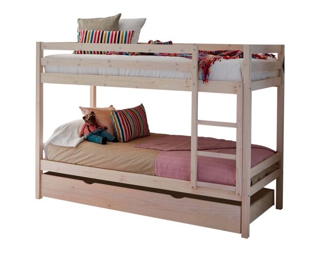 Beliche + cama elevável madeira blanc lavado 90x190cm