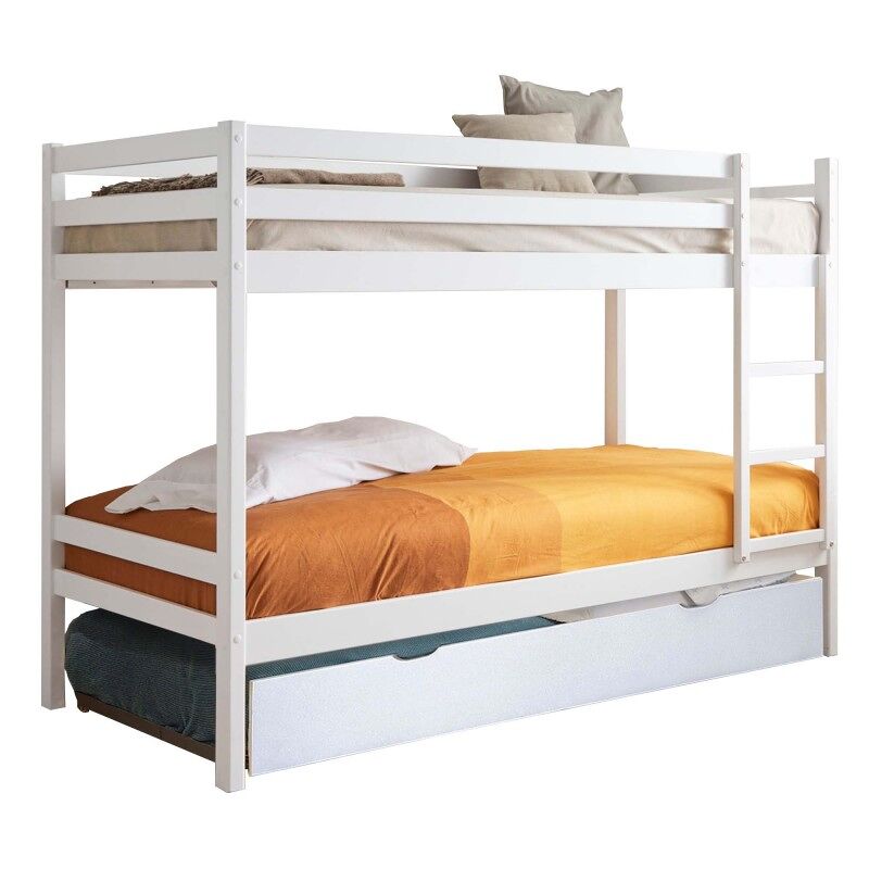 Beliche + cama elevável madeira blanche 90x190/90x190cm
