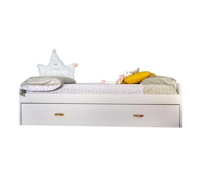 Cama + gavetas aglomerado blanc com estrado 105x190cm