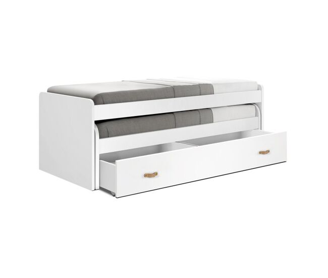 Cama + gavetas aglomerado blanc com estrados 105x200cm