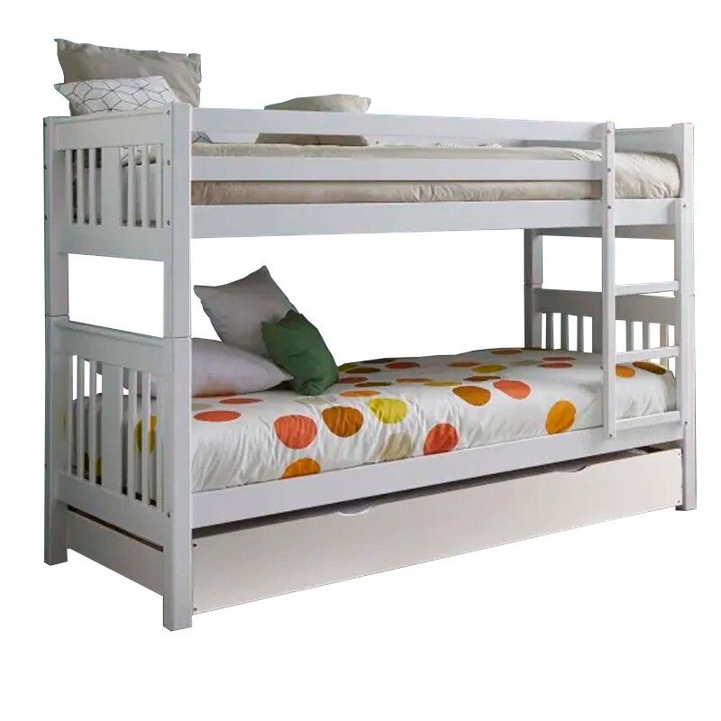 Beliche + cama de arrastro madeira blanche 90x190cm