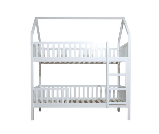 Beliche casinha de madeira blanc 90x190/90x190cm