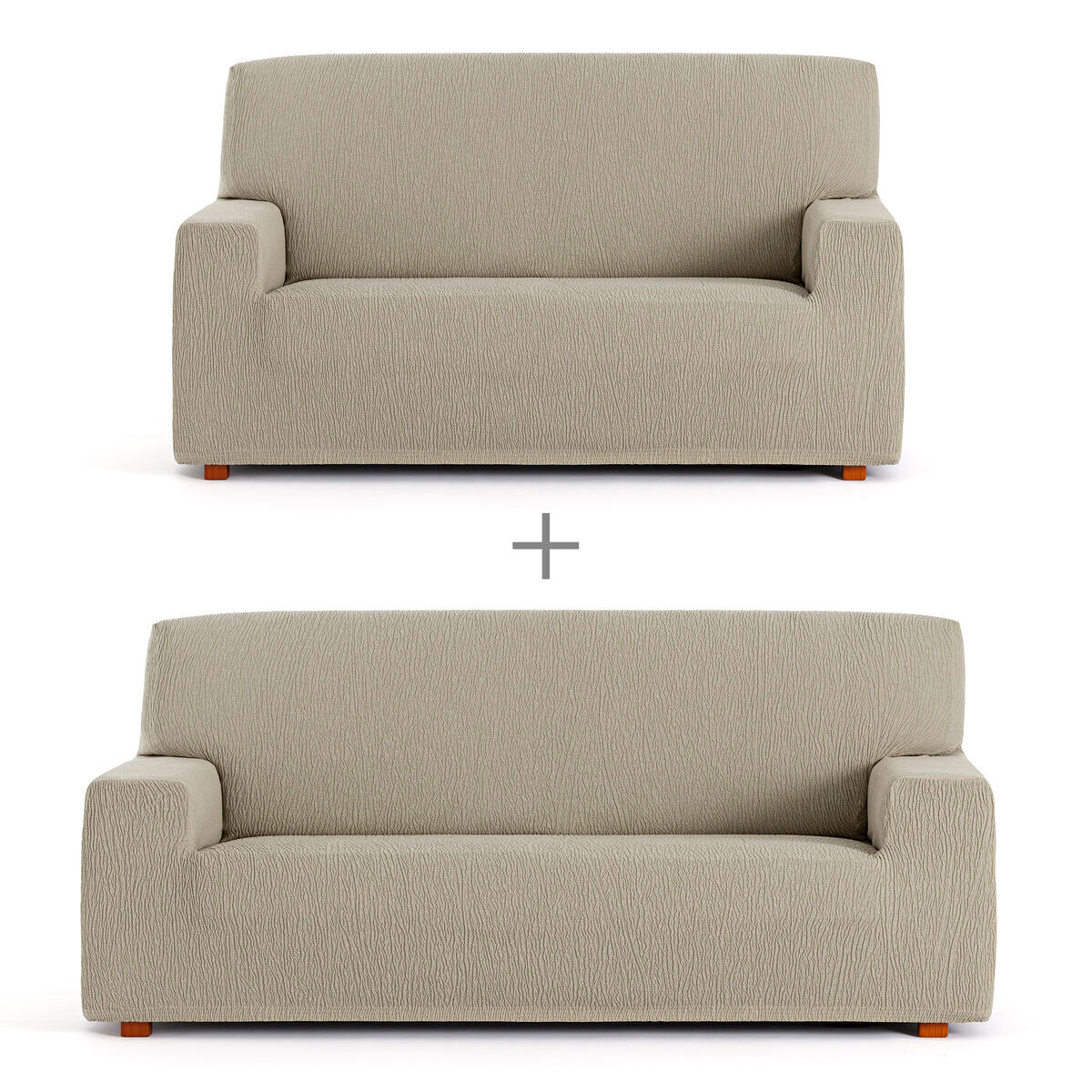 Conjunto de capas para sofá eysa troya marrom claro 70 x 110 x 210 cm 2 peças