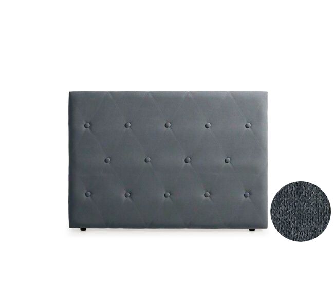 Cabeceira estofada venice aqualine 160x115x12 cm - cinza escuro - moonia