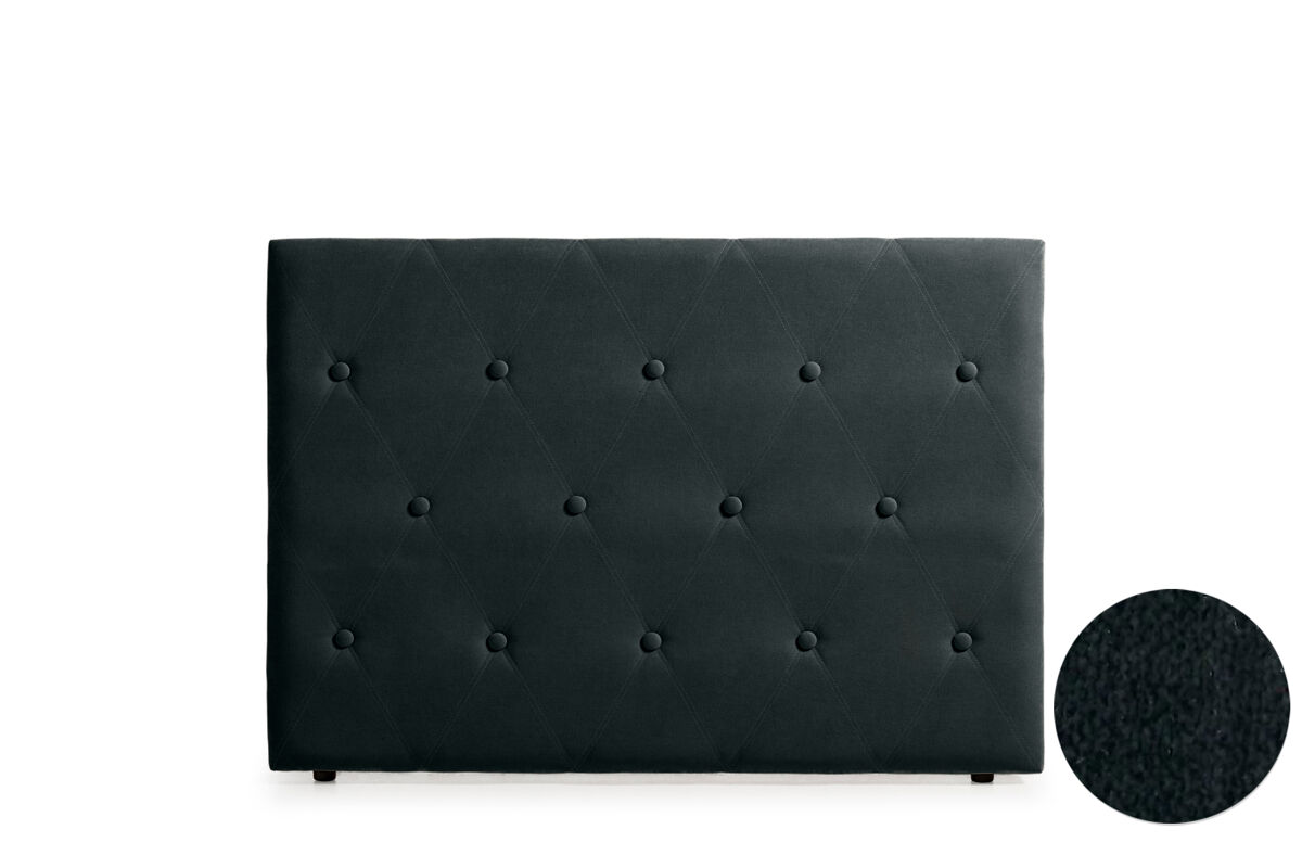 Cabeceira estofada venice aqualine 145x115x12 cm - preto - moonia