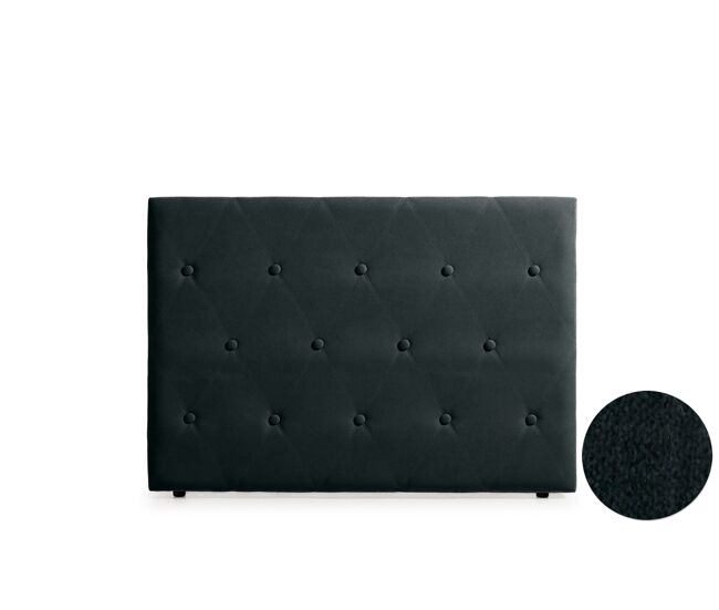 Cabeceira estofada venice aqualine 145x115x12 cm - preto - moonia