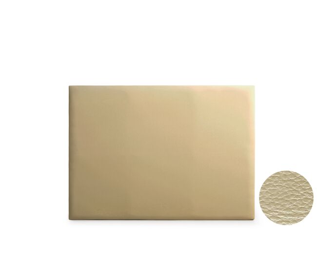 Cabeceira estofada neus pele sintética 115x120x5 cm - dourado - moonia