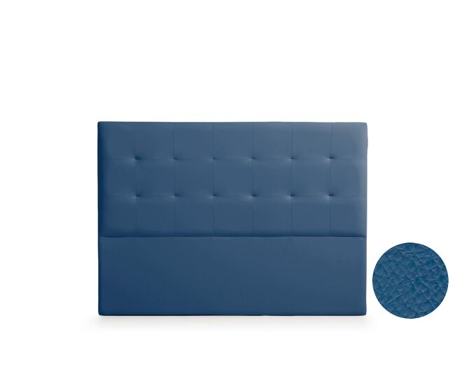 Cabeceira estofada atenea pele sintética 100x120x8 cm - azul escuro - moonia