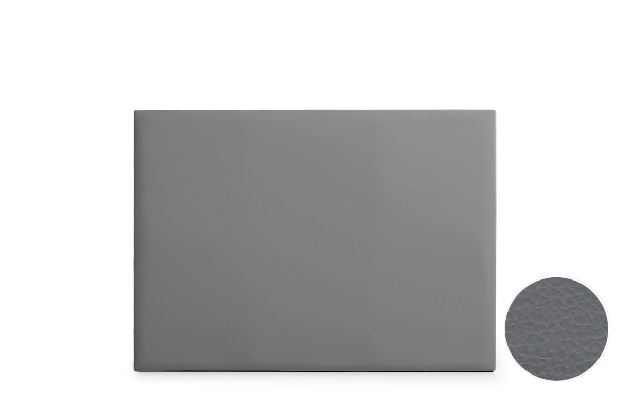 Cabeceira estofada neus pele sintética 170x120x5 cm - cinza escuro - moonia