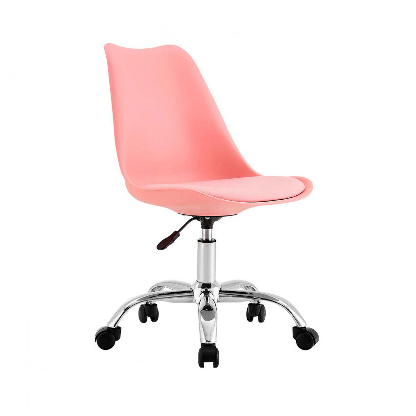 Cadeira Secretária com rodas Thinia Home Rosa
