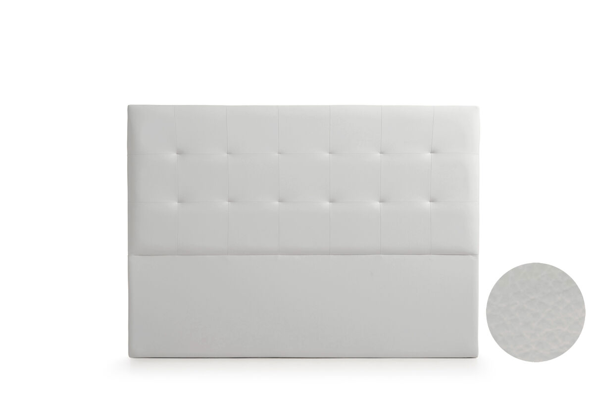 Cabeceira estofada atenea pele sintética 145x120x8 cm - cinza claro - moonia