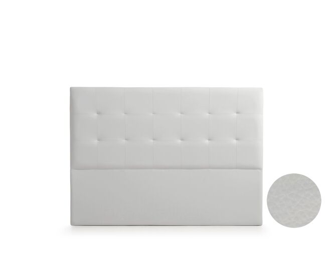 Cabeceira estofada atenea pele sintética 145x120x8 cm - cinza claro - moonia