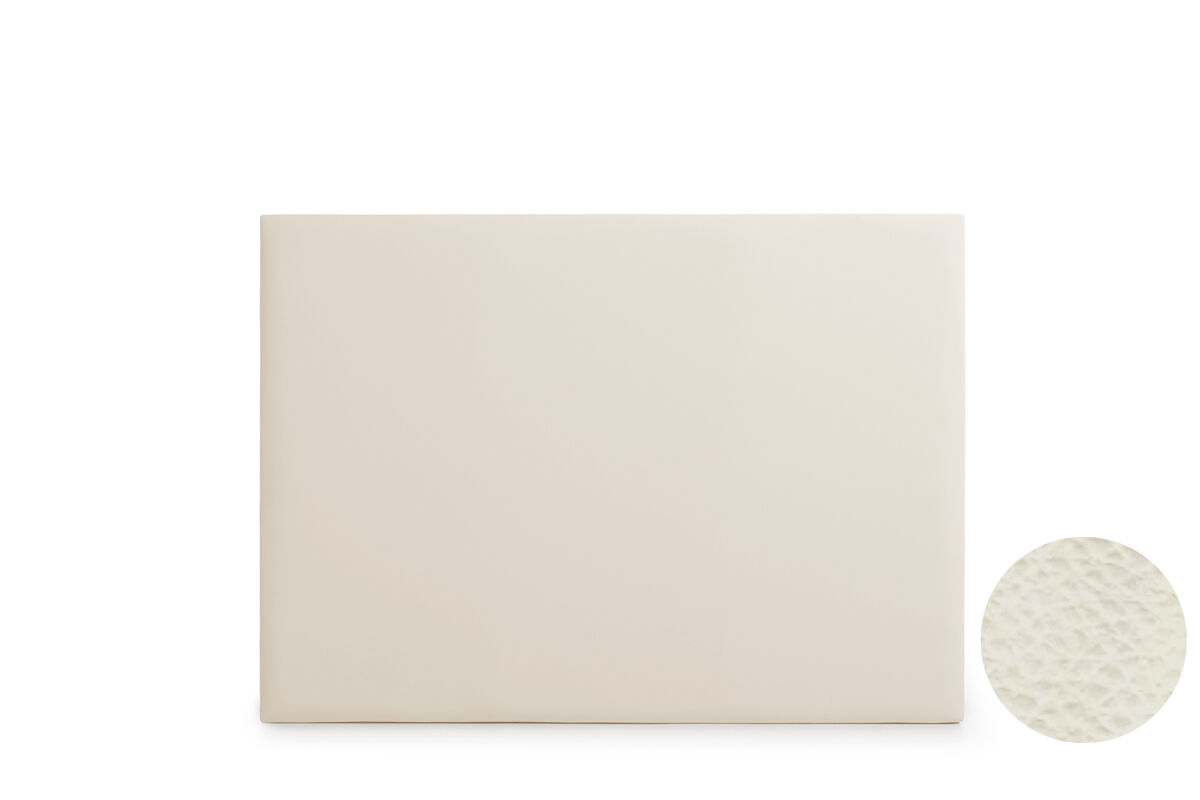 Cabeceira estofada neus pele sintética 100x120x5 cm - branco escuro - moonia