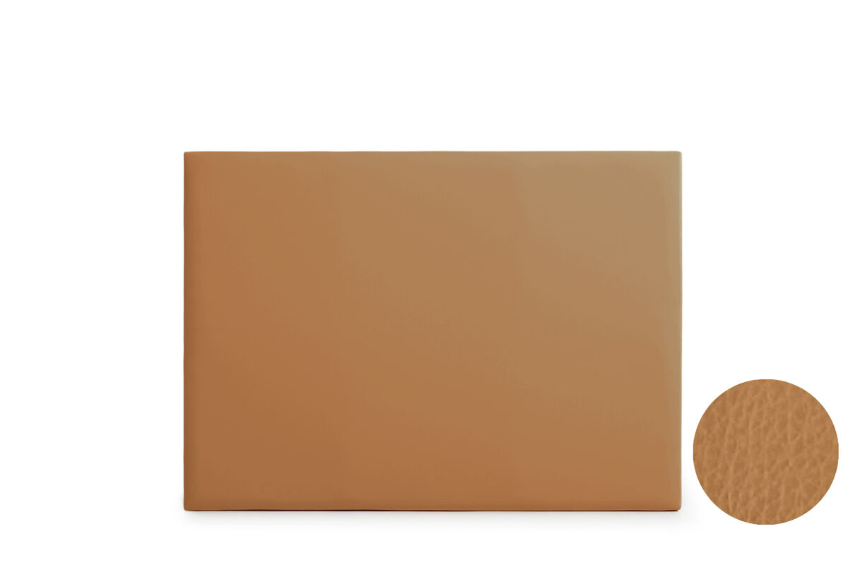 Cabeceira estofada neus pele sintética 90x120x5 cm - castanho claro - moonia