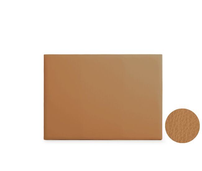 Cabeceira estofada neus pele sintética 220x120x5 cm - castanho claro - moonia
