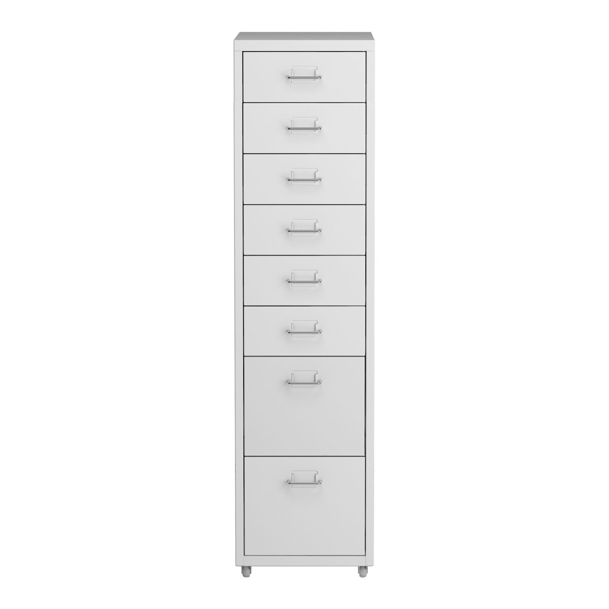 Armário de arquivo móvel kökar com 8 gavetas 109x28x41 cm aço - branco [en.casa]