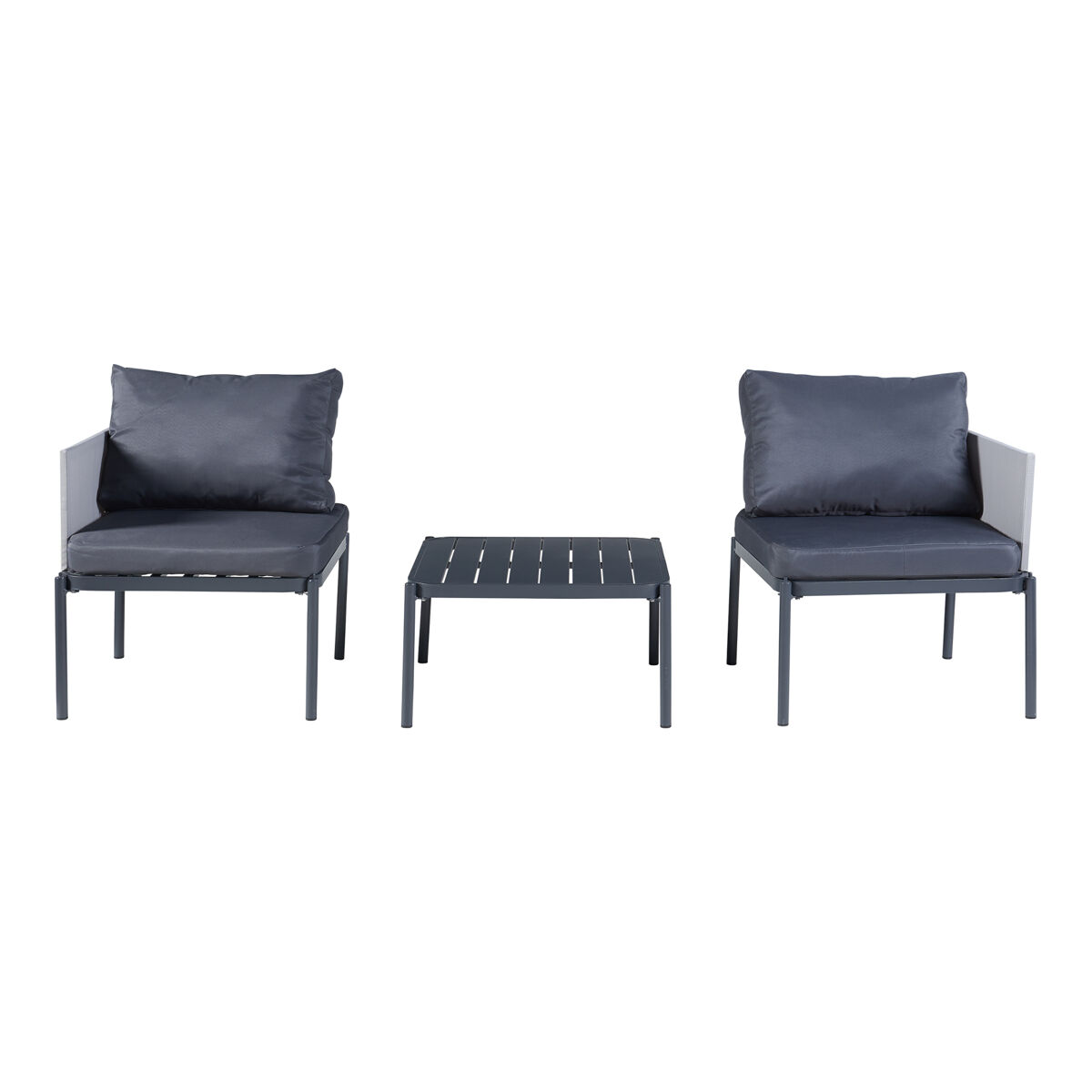Conjunto de mobiliário de jardim accettura 3 pcs. alumínio - cinzento [casa.pro]