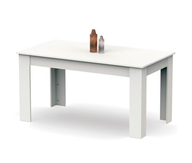 Briebe opal mesa comedor madera, salón o cocina para 4 - 6 personas 77x140x80 cm, muebles diseño moderno, , blanc