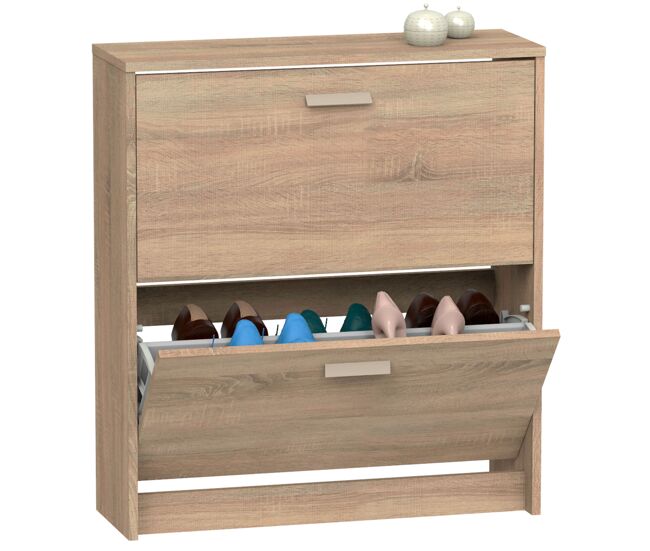Briebe nova sapateira organizador de corredor, móvel auxiliar estreito de madeira para sapatos, 2 portas, 82x74x25 cm, , madeira