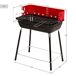 Aktive Pequena churrasqueira a carvão portátil, regulável em altura Aktive Pequena churrasqueira a carvão portátil, regulável em altura Preto/ Vermelho