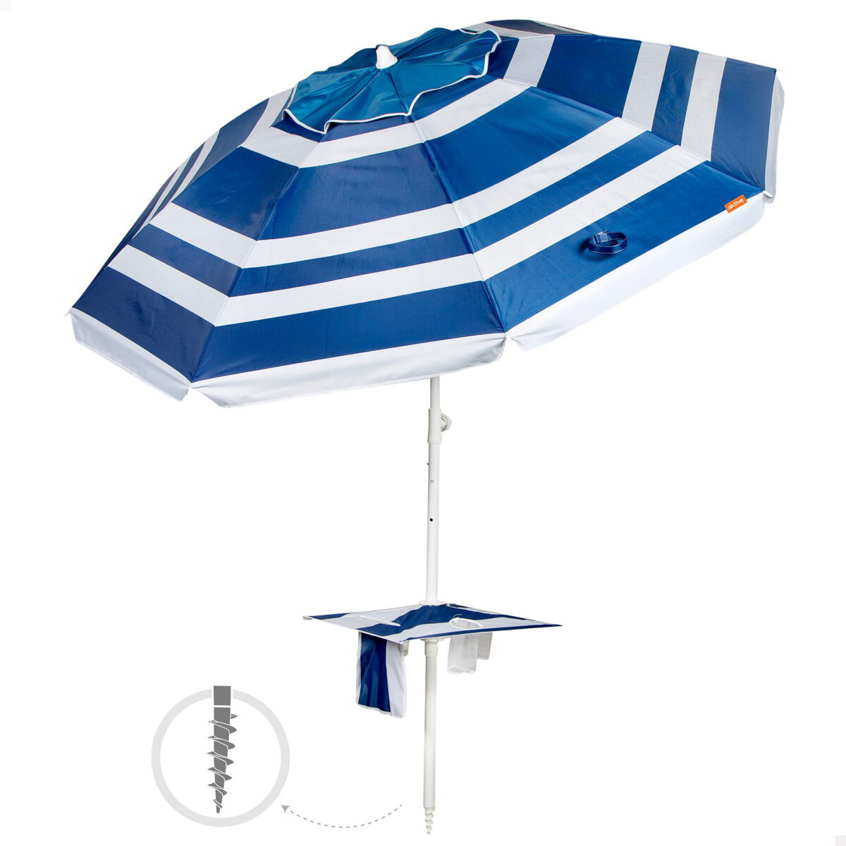 Aktive Guarda-sol de praia grande inclinável UV50 210x210