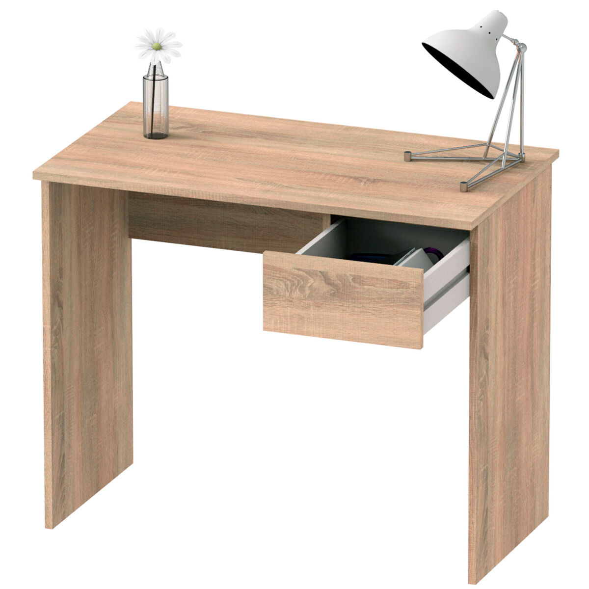 Briebe nova escrivaninha, mesa de computador 75x90x50cm, 1 gaveta, escritório, quarto juvenil, , madeira