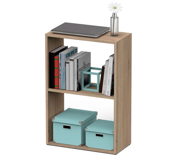 Briebe nova estante de armazenamento de livros, móveis modernos para sala e escritório, 75x50x24,5 cm, 2 prateleiras, , madeira