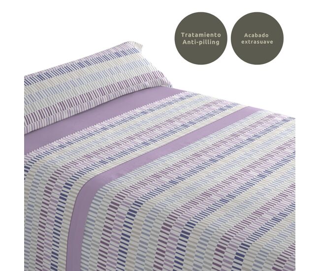 Conjunto de lençóis de três peças cama 105cm paly lilás donegal collections