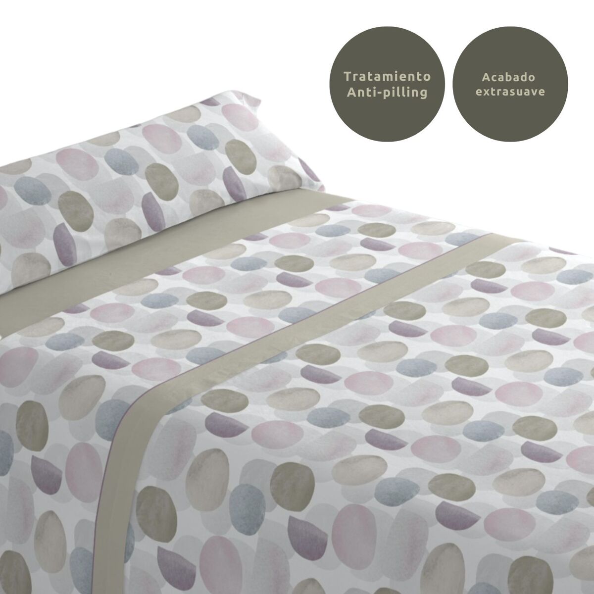 Conjunto de lençóis de três peças cama 135cm circ bege donegal collections