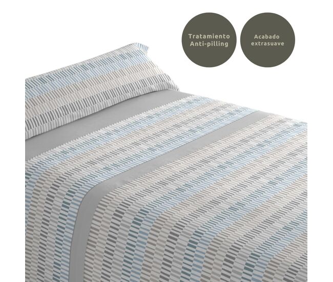 Conjunto de lençóis de três peças cama 135cm paly cinza donegal collections