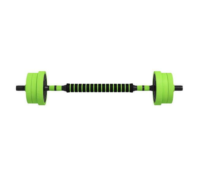 Sportnow conjunto de halteres 20kg 4 em 1 conjunto de pesos com kettlebell barra de pesos para treino de força em casa ginásio escritório verde