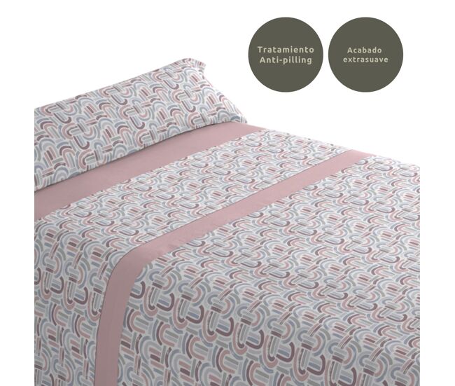 Conjunto de lençóis de três peças cama 90cm arc rosa donegal collections