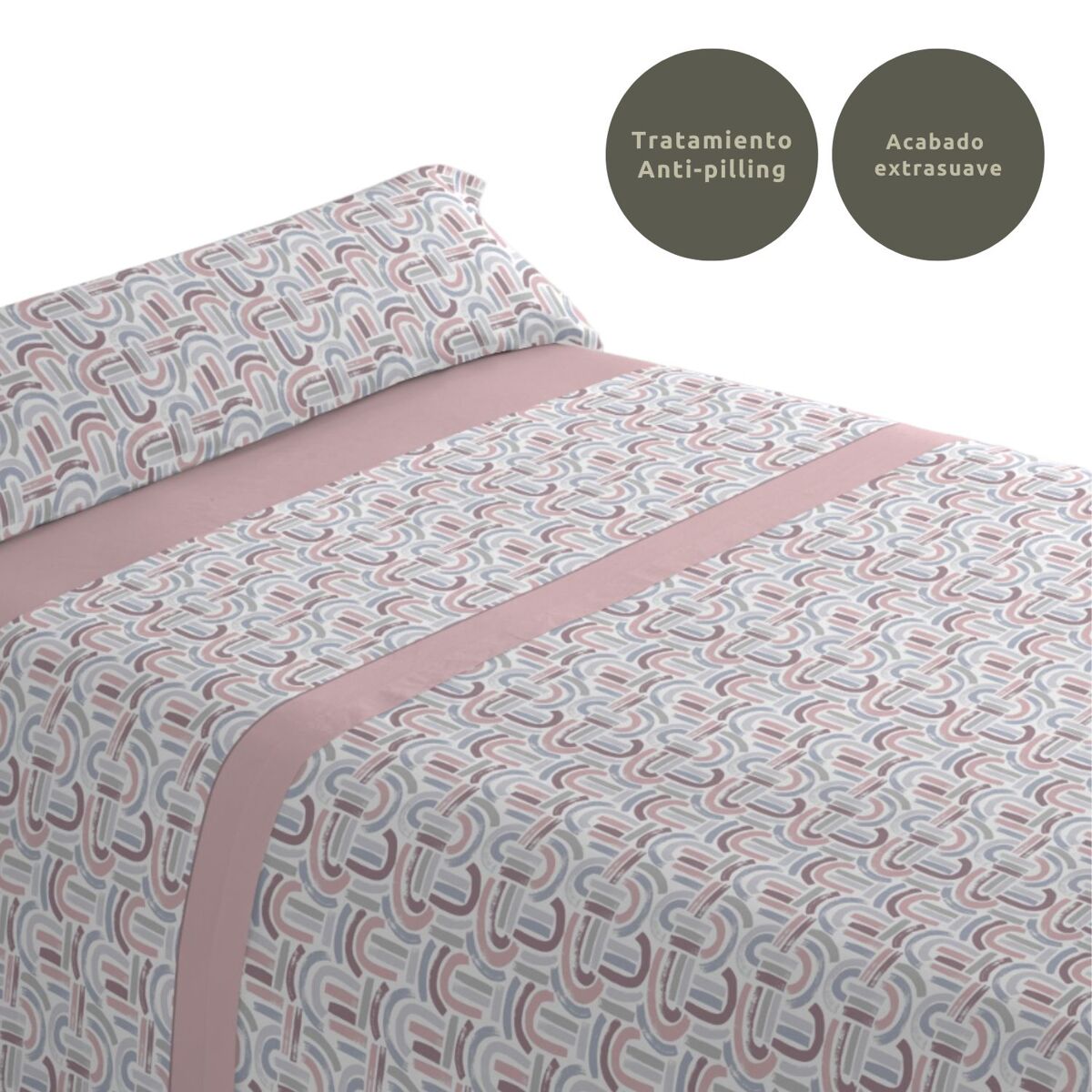 Conjunto de lençóis de três peças cama 135cm arc rosa donegal collections