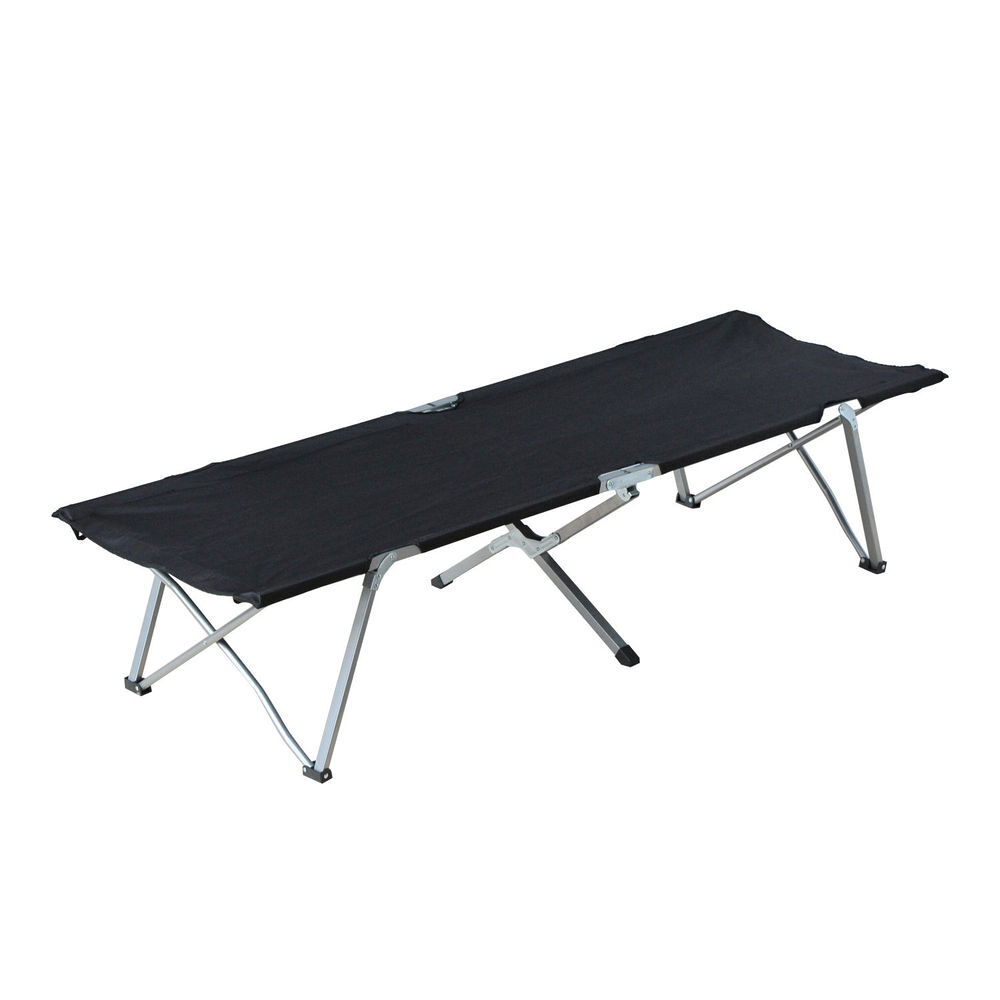 Outsunny cama de campismo dobrável de tela oxford 600d com estrutura metálica suporta até 136 kg para praia e caminhadas 193x64x40 cm preto