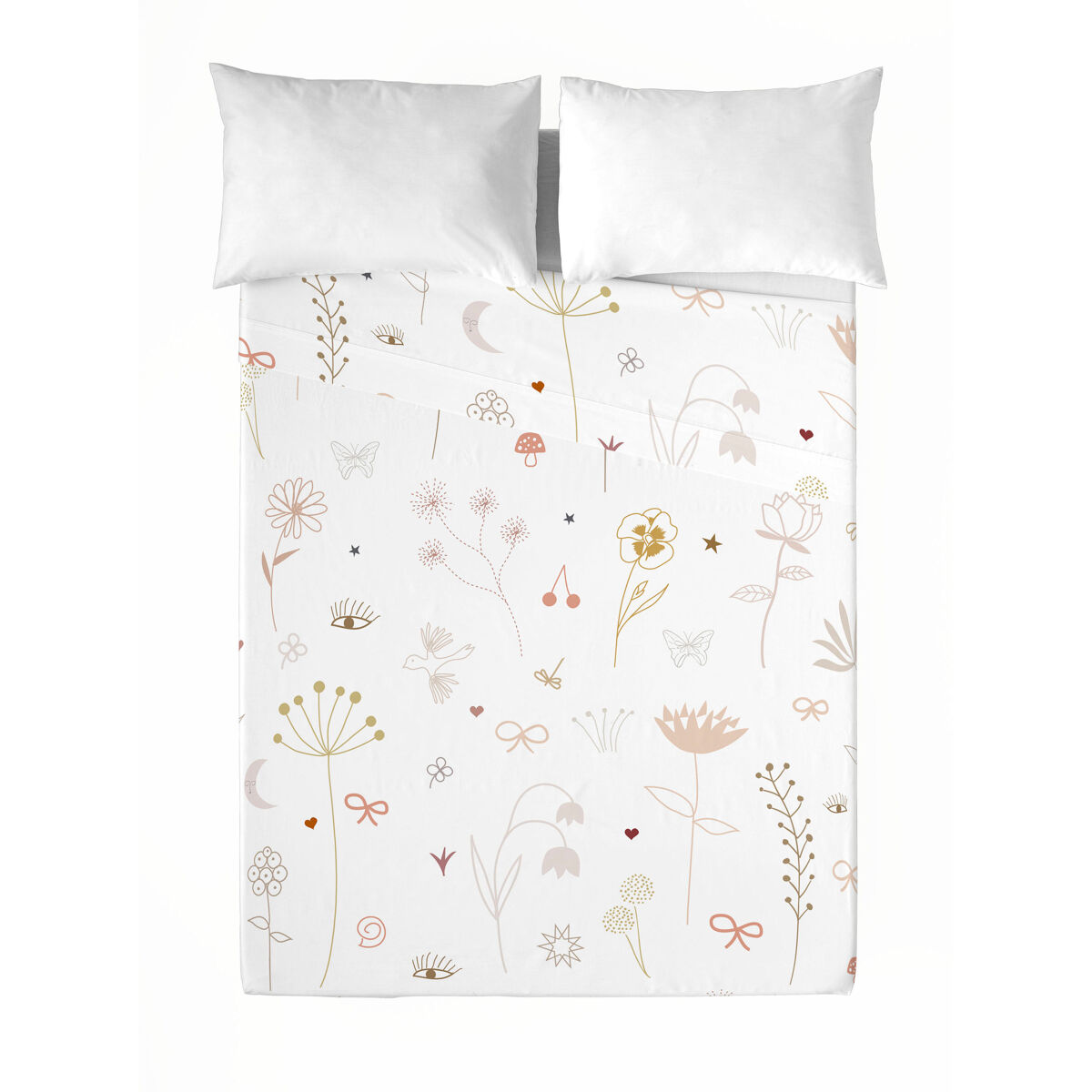 Haciendo el indio - conjunto de lençóis impressos cama 2 peças 135 - algodão extra macio - inclui lençol plano + 1 fronha - flowers chao
