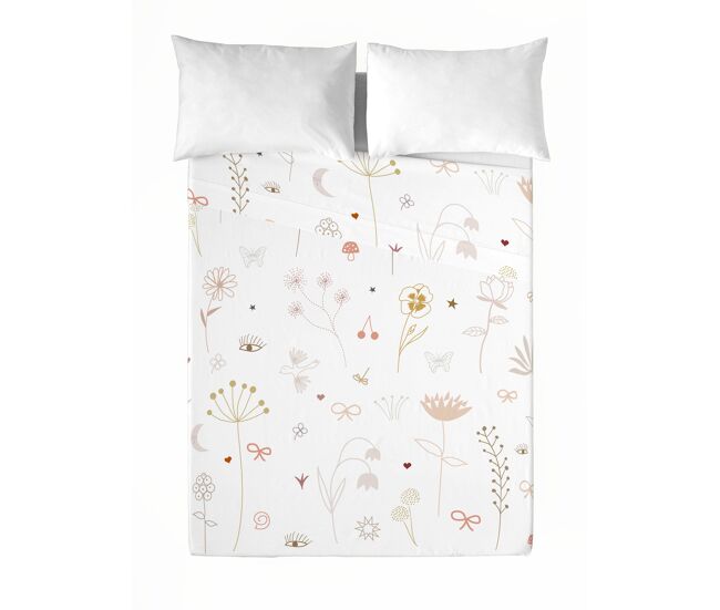 Haciendo el indio - conjunto de lençóis impressos cama 2 peças 90 - algodão extra macio - inclui lençol plano + 1 fronha - flowers chao