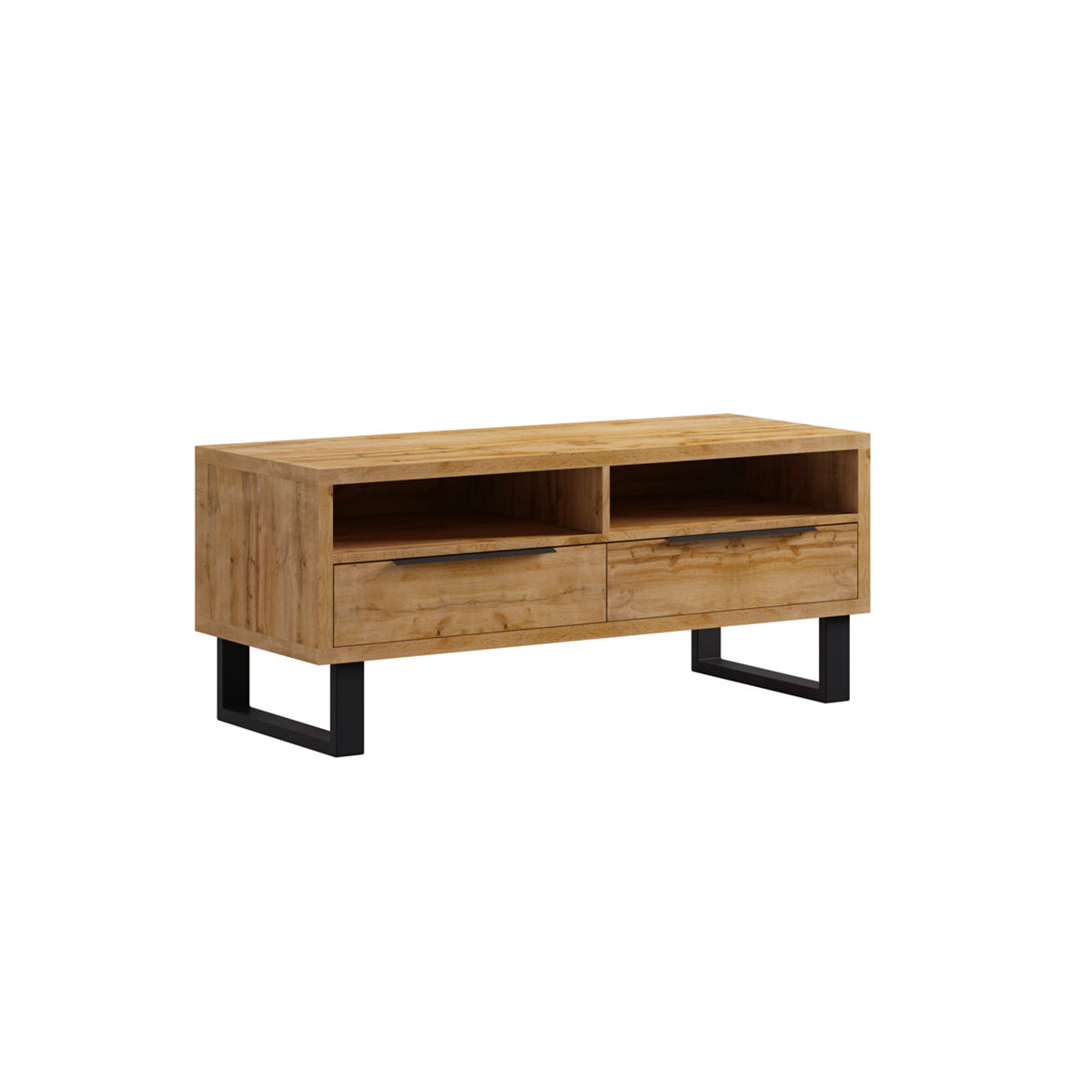 Suporte para tv 2 gavetas 124 cm eden madeira e metal