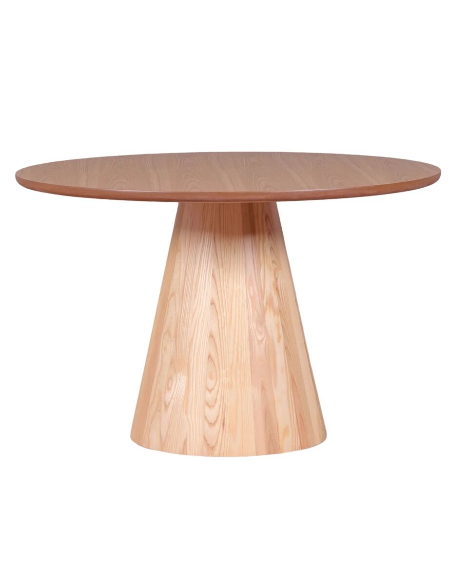 Mesa de jantar com base central em madeira de freixo (120cm) - nest