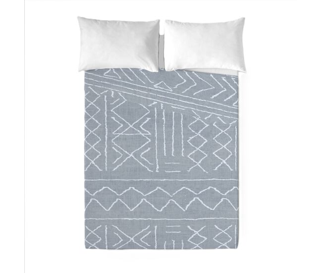Sandal - conjunto de lençóis impressos cama 2 peças 135 - algodão extra macio - inclui lençol plano + 1 fronha - nauek grey