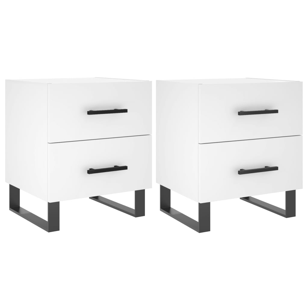 Vidaxl mesas de cabeceira 2 pcs 40x35x47,5 cm deriv. de madeira branco