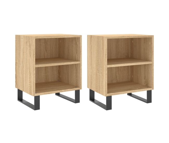 Vidaxl mesas cabeceira 2pcs derivados de madeira carvalho sonoma
