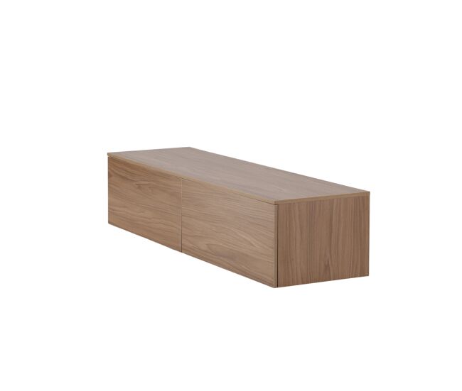 Cómoda frihamn em nogueira com um estilo moderno, com 35x160x45 cm e 2 gavetas