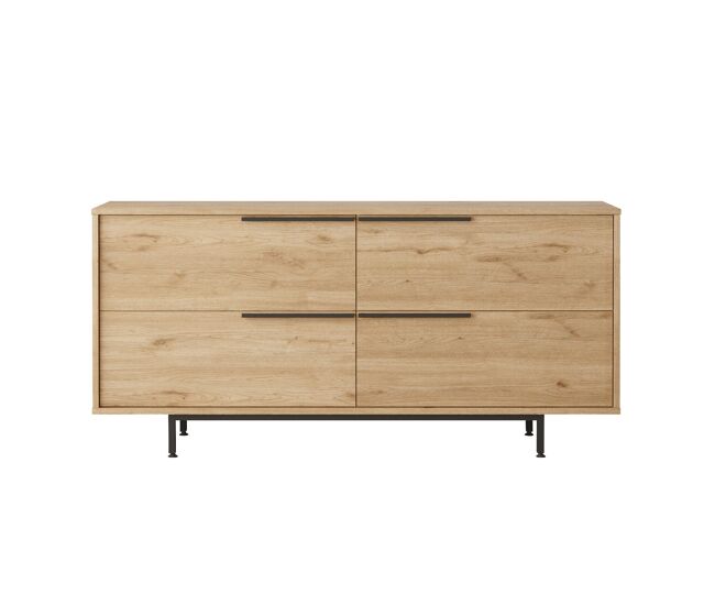 Mesa de consola ocean, num estilo moderno, com 74x160x45 cm, 4 portas e 4 prateleiras