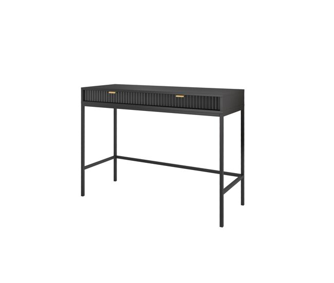 A mesa de consola avon estilo retro. mede 77x104x50 cm e inclui 2 gavetas.