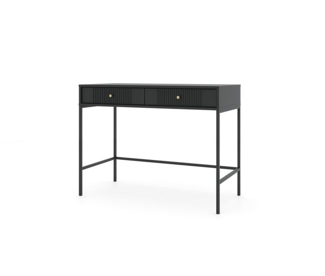 A mesa de consola iseo apresenta num estilo moderno. mede 79x104x50 cm e inclui 2 gavetas.