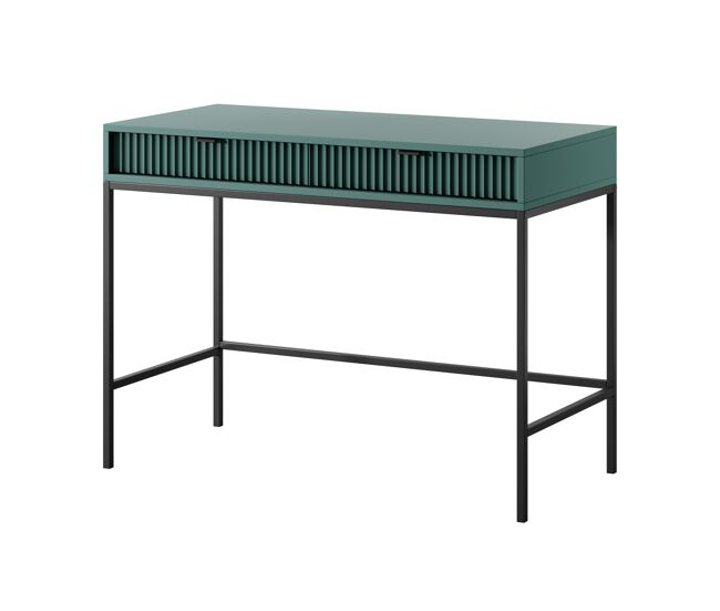 A mesa de consola avon estilo retro. mede 77x104x50 cm e inclui 2 gavetas.