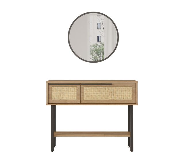 Mesa de consola ocean, num estilo moderno, com 76x100x30 cm, 2 portas e 3 prateleiras