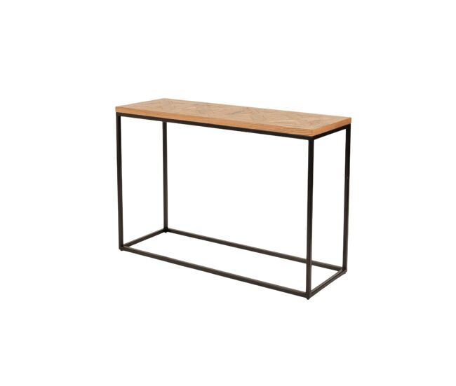 Mesa de consola indus, em carvalho, cor grafite, estilo industrial, com 77x116x37 cm